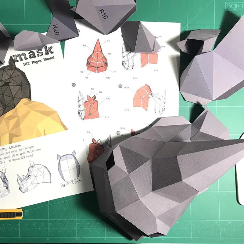 DIY 3D Paper Papercraft Kit – UrbanFolds Papercraft Kit – DIY papercraft kit, front view