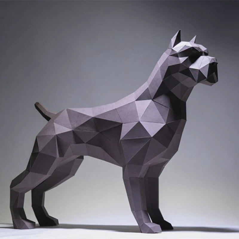 DIY 3D Paper Pit Bull Dog Craft Handmade Creative Origami Low Poly Art ation Commemorate Adult Handmade – Geometric Paperc...