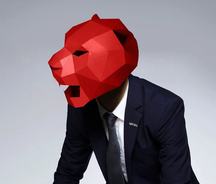 DIY 3D Paper Pre Cut Panther Jaguar Leopard Halloween Costume Cosplay Craft Christmas – craft – craft – Papercraft Mask – ...