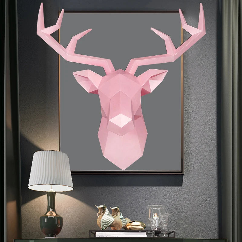 DIY 3D Paper Deer Statue Abstract ation Accessories 50x49x20cm Living Room Big Elk Statues ations – craft – UrbanFolds cra...