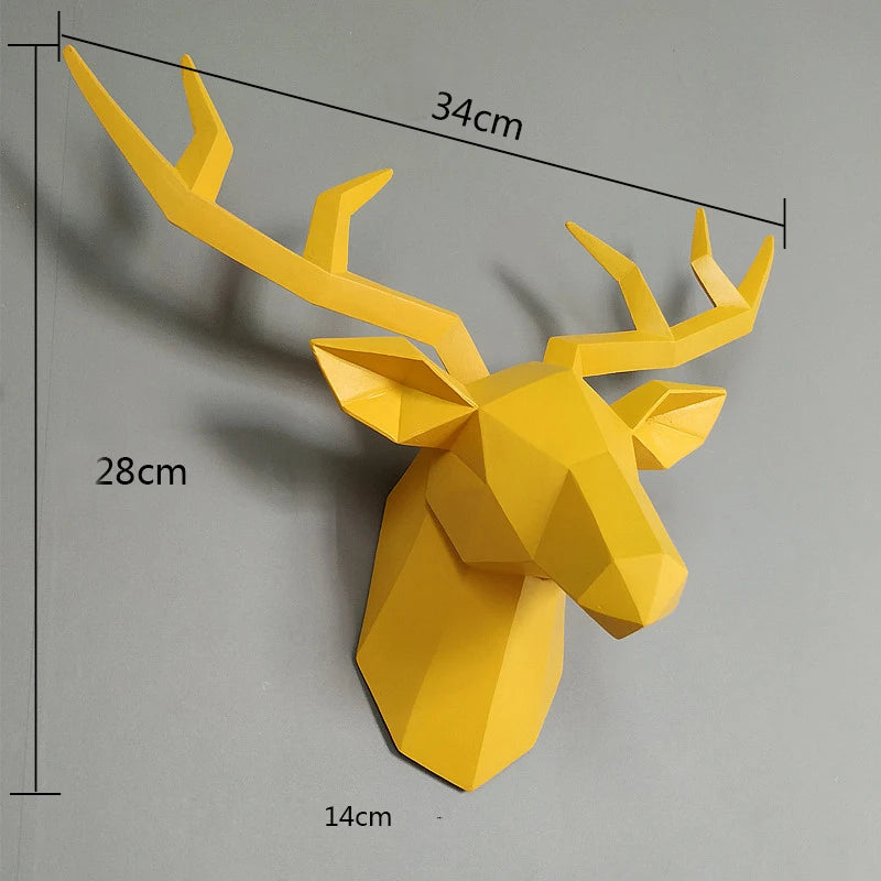 DIY 3D Paper Statue ation Accessories 34x28x14cm Vintage Antelope Abstract Room Resin Deer Statues – craft – UrbanFolds cr...