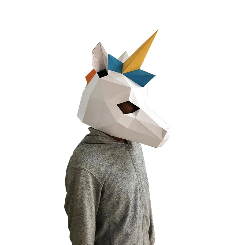 DIY 3D Paper craft Adult Unicorn Joker Halloween Costume Cosplay s for women Toys Kid Art Party – craft – craft – Papercra...