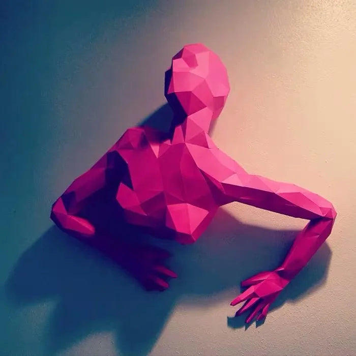 DIY 3D Paper Handmade Women Break Out craft ation Puzzles Bar Art Statue Living Room – Geometric Papercraft Kit – DIY pape...