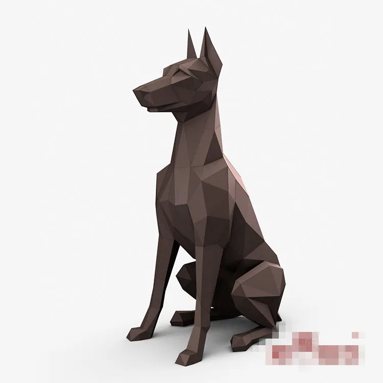 DIY 3D Paper Doberman Pinscher dogs craft animal toy ation Puzzles Eductional toys gift for kids – craft – UrbanFolds craf...