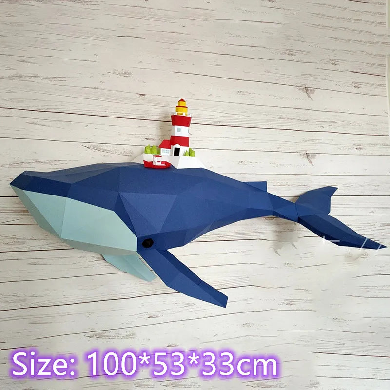DIY 3D Paper craft Blue Whale Halloween Boy's Bedroom Art ations Hallway Party ations Toys – craft – UrbanFolds craft – Ur...
