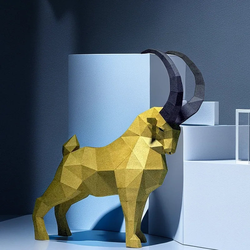 DIY 3D Paper Craft Antelope Goat ation Puzzles Animals s Origami Gifts Adult Toy Living Room – Geometric Papercraft Kit – ...