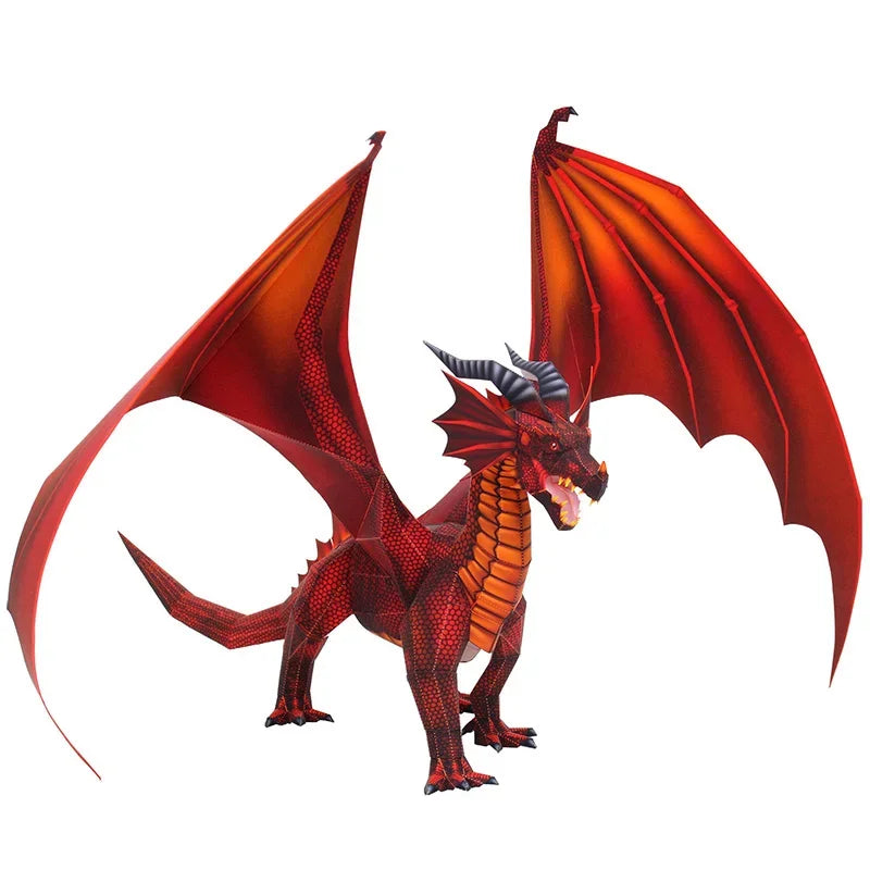 DIY 3D Paper Red Dragon Folding Handmade Origami Art Mini craft Fantasy Animal Teens Adult Handmade Craft Toys QD-121 – Ur...