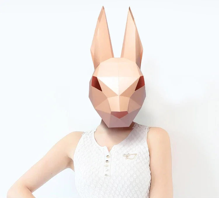 DIY 3D Paper Cut Bunny Rabbit Halloween Costume Cosplay Craft Christmas – craft – craft – Papercraft Mask – DIY 3D paper m...