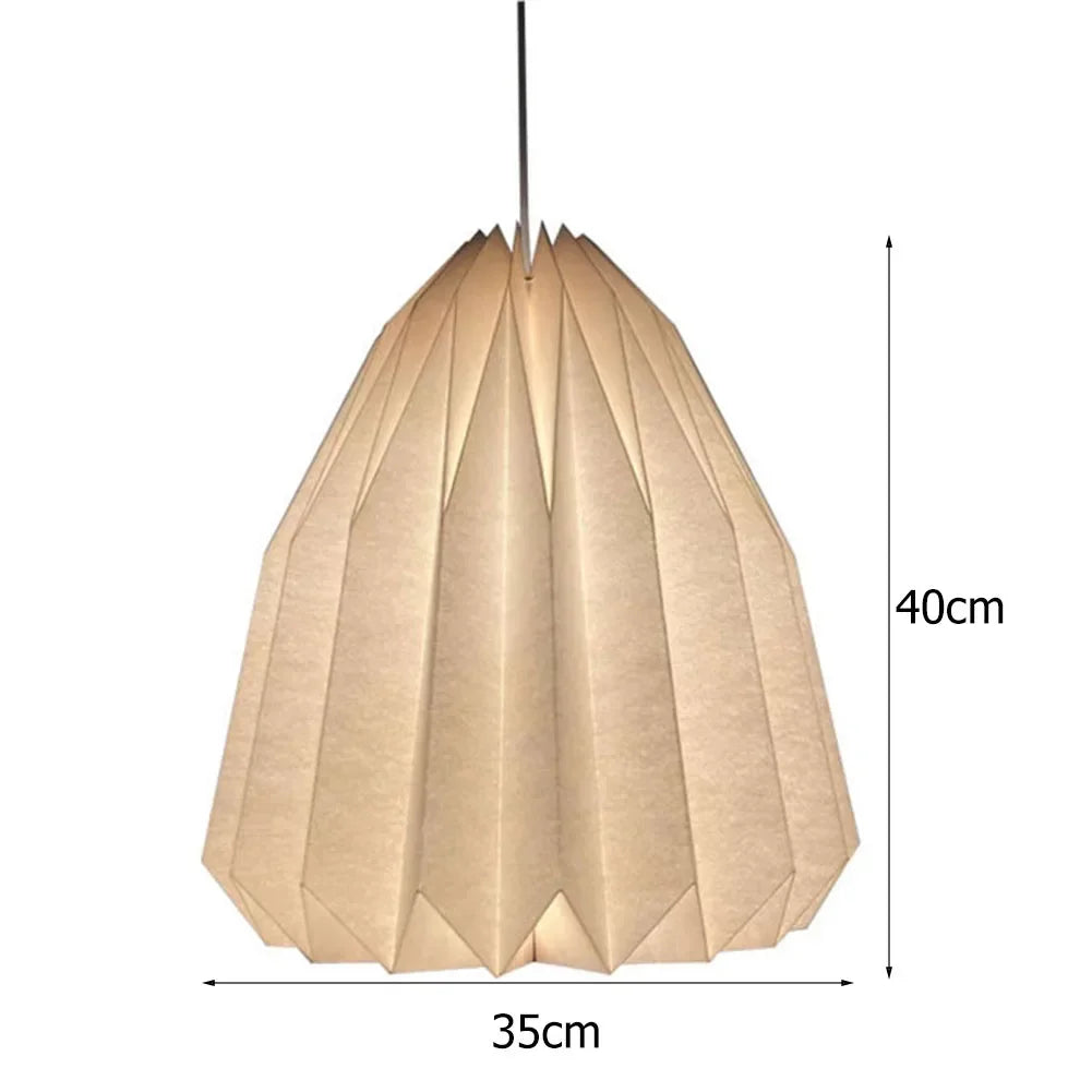 Nordic Creative Paper Origami Lantern Shade Foldable Pendant Light Art Decor for Living Room Dining Room Exhibition Hall