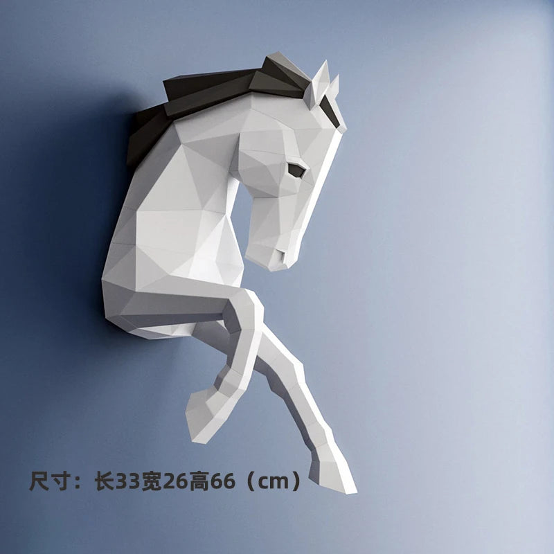 DIY 3D Paper Horse ation – craft – UrbanFolds craft – UrbanFolds Papercraft Kit – DIY papercraft kit, front view