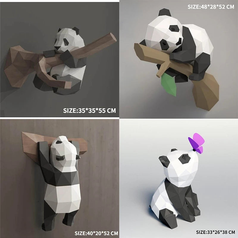 DIY 3D Paper Panda ations Desk Table Ornament craft Hand Made Puzzles Toys Low Poly – craft – UrbanFolds craft – UrbanFold...