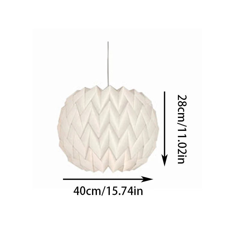 Nordic Style Foldable Lantern Lampshade White Paper Lamp Cover Origami Pendant Lampshade For Living Room Restaurant Bar Cafe