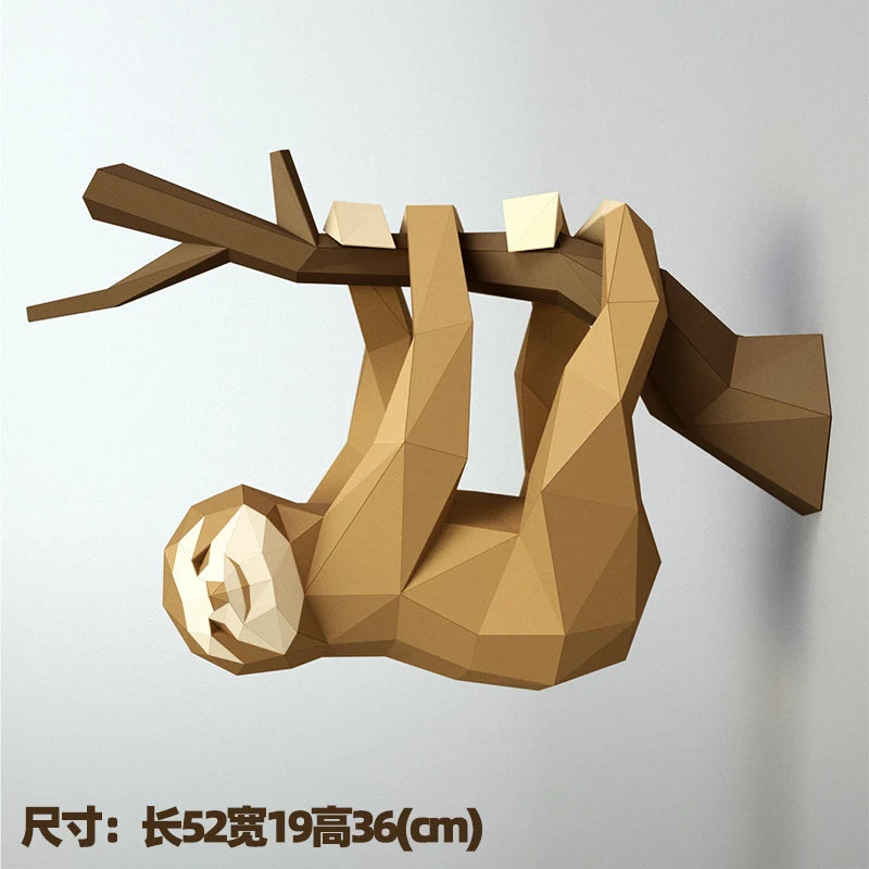 DIY 3D Paper Big Sloth Craft Creative ation Props Hand Made Cute Animal s – craft – UrbanFolds craft – UrbanFolds Papercra...