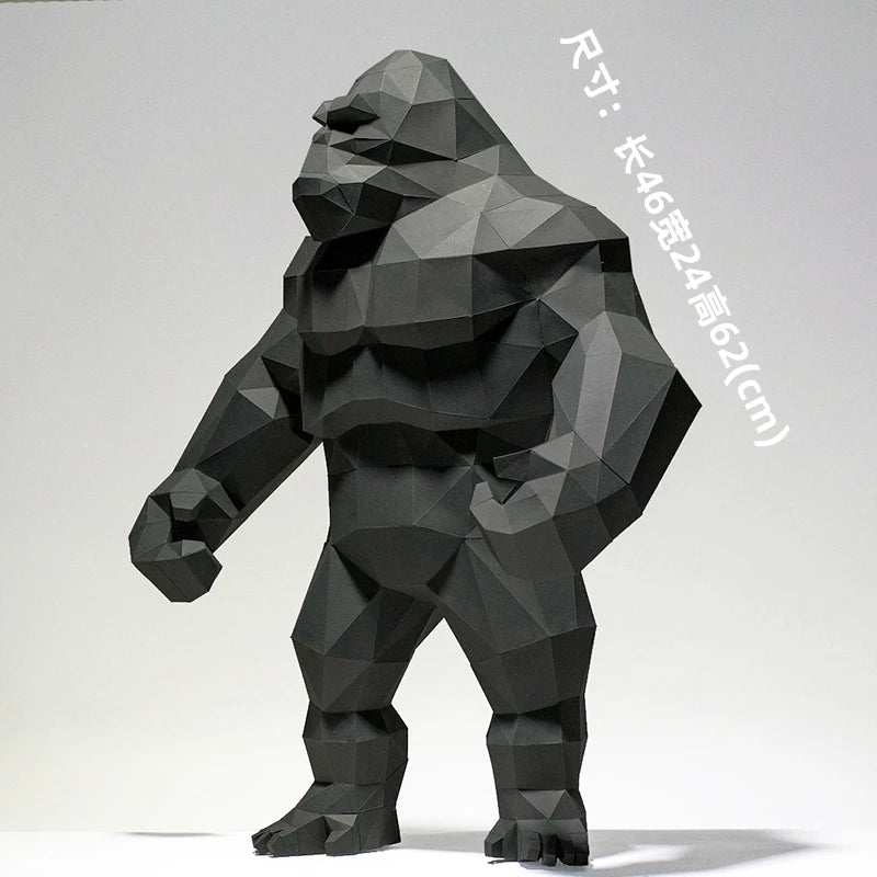DIY 3D Paper 62cm Gorilla Craft Origami Puzzles Hand Made Toy Desk ation Low Poly – craft – UrbanFolds craft – UrbanFolds ...