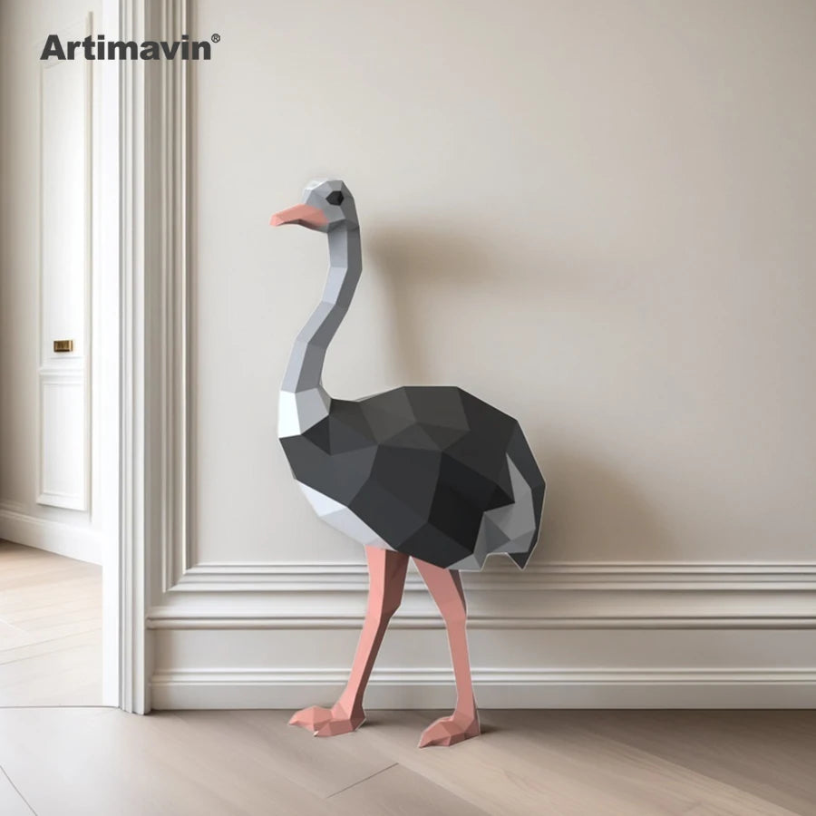 DIY 3D Paper Ostrich Art ling Moulds Hand-folded Creative ations For The Living Room, Bedroom, Shop – UrbanFolds Papercraf...