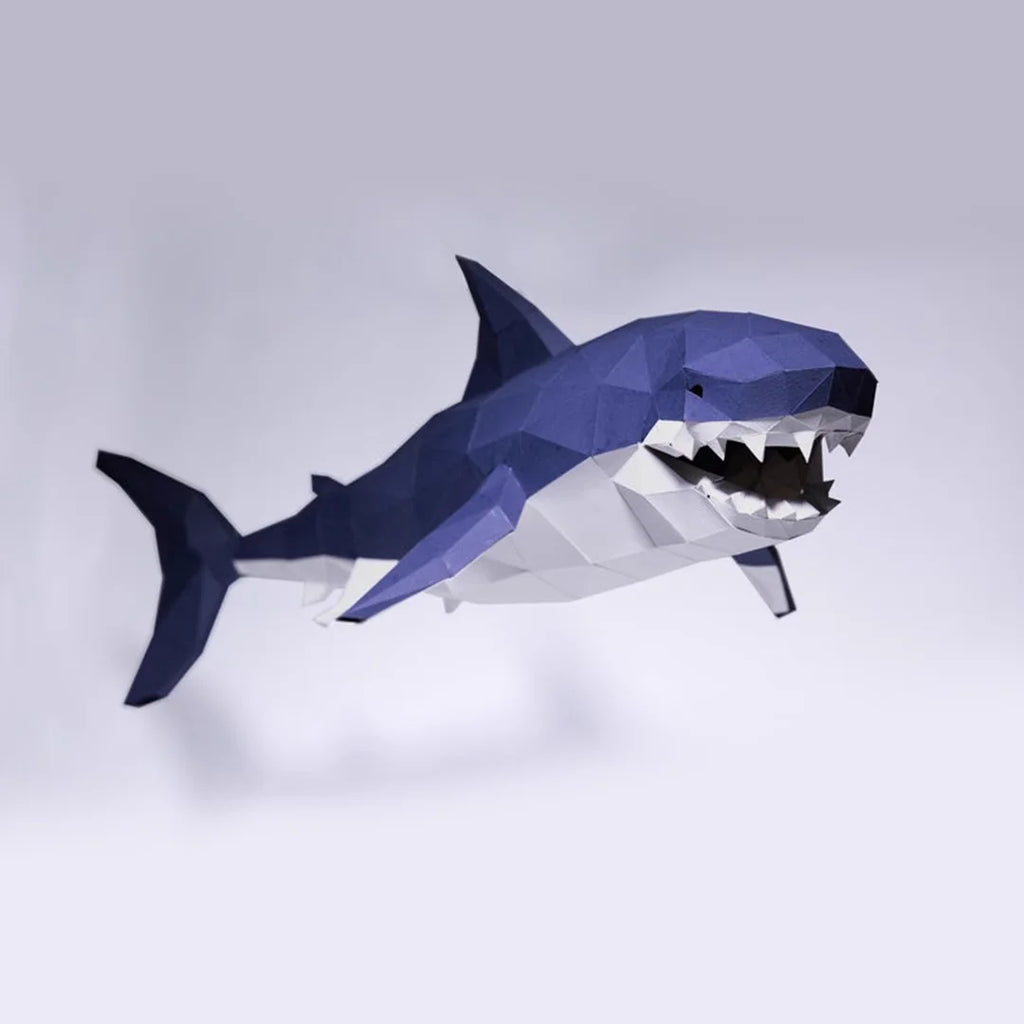 DIY 3D Paper Domineering shark activity ation ocean theme handmade living room party company bar wedding – UrbanFolds Pape...