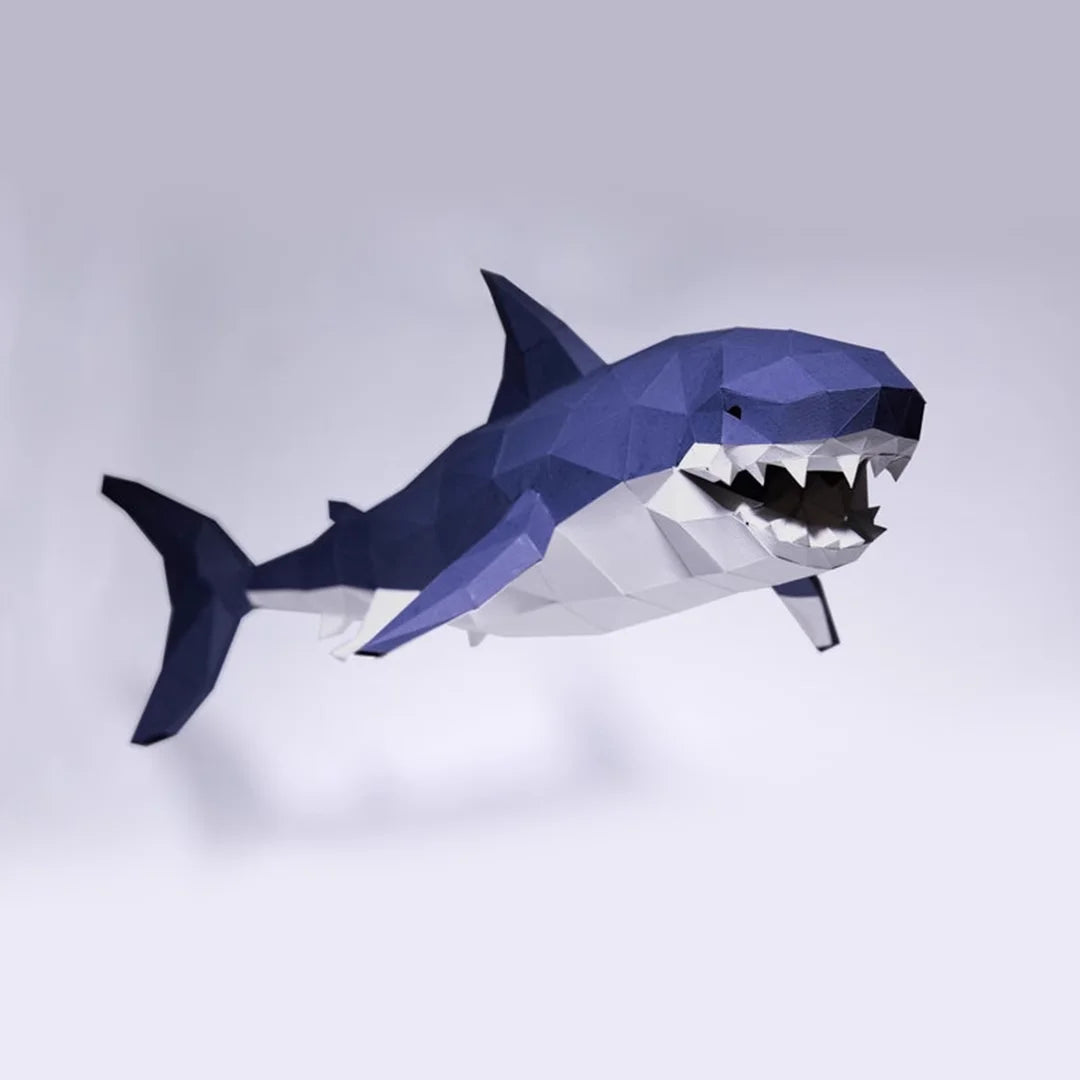 DIY 3D Paper Domineering shark activity ation ocean theme handmade living room party company bar wedding – UrbanFolds Pape...