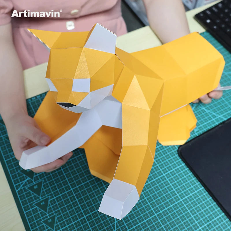 DIY 3D Paper Papercraft Kit – UrbanFolds Papercraft Kit – DIY papercraft kit, in use