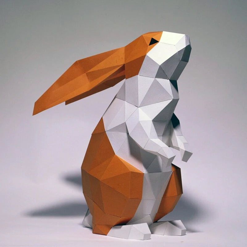 DIY 3D Paper 43cm Rabbit Desk ation Room Ornament Craft Puzzles Hand Made Creative Educational Toys – UrbanFolds Papercraf...