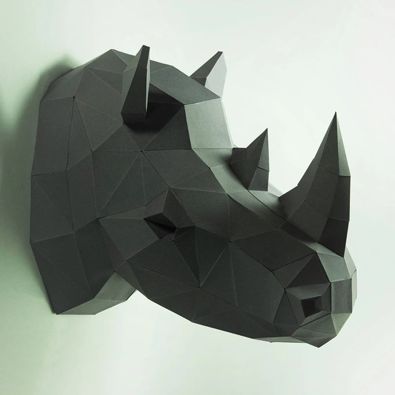 DIY 3D Paper 40cm Rhino ation Hand Made craft Puzzles Educational Toys Kids Gifts – craft – UrbanFolds craft – UrbanFolds ...