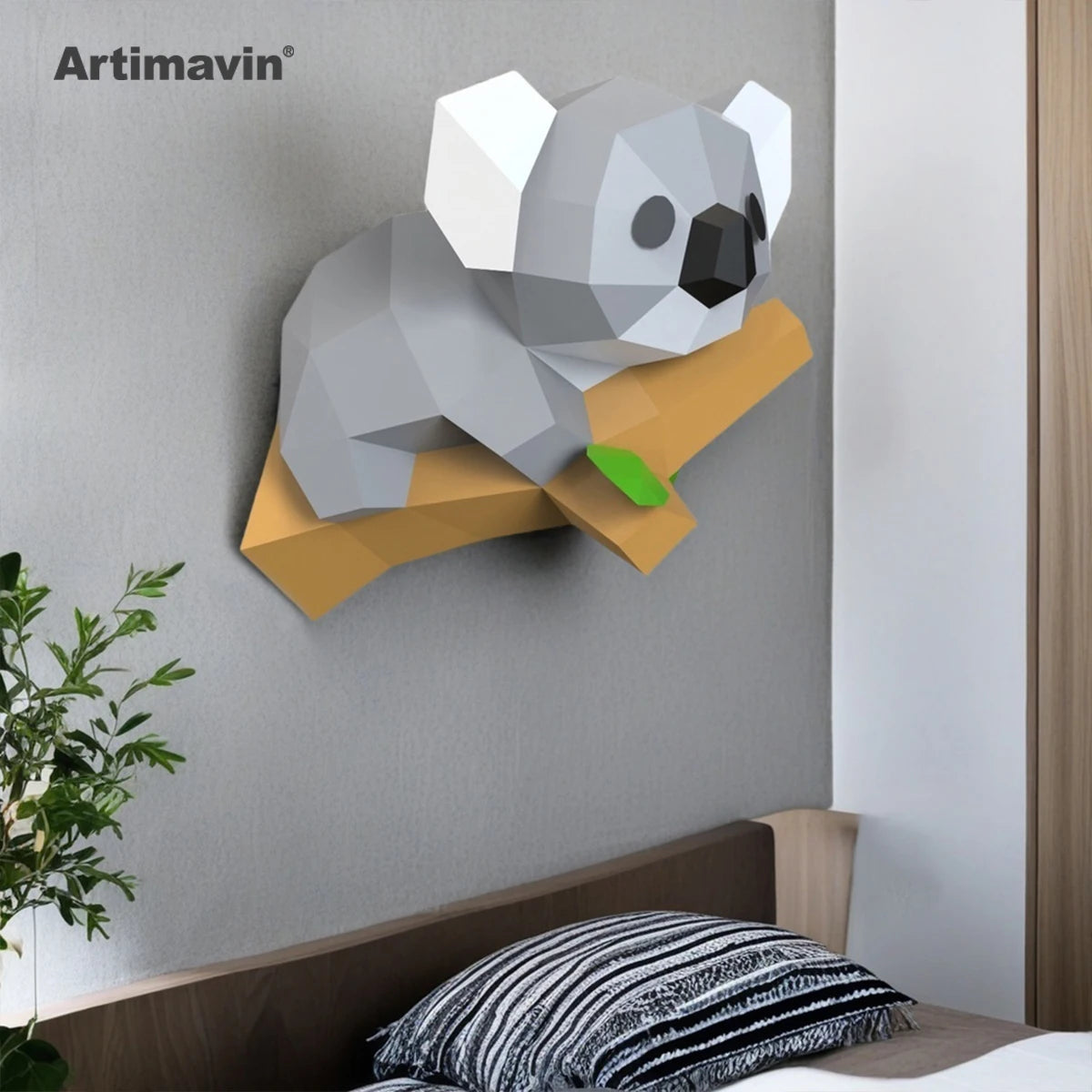 DIY 3D Paper Koala's Little Creative Handmade Origami Art Trendy Hanging – Geometric Papercraft Kit – DIY papercraft kit, ...