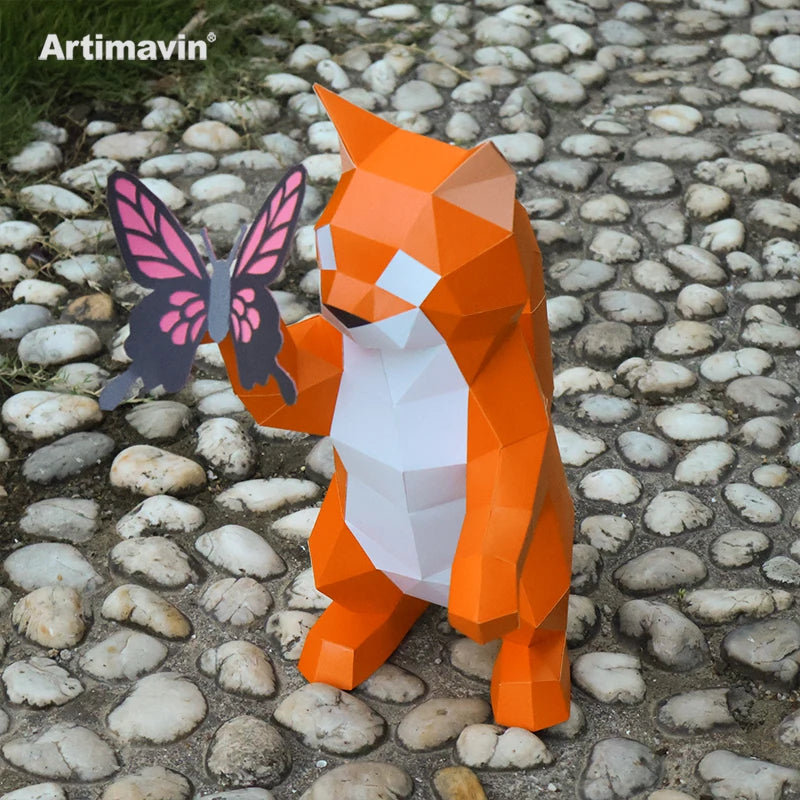 DIY 3D Paper Papercraft Kit – UrbanFolds Papercraft Kit – DIY papercraft kit, angle view