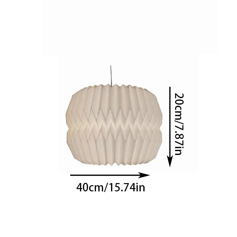 Nordic Style Foldable Lantern Lampshade White Paper Lamp Cover Origami Pendant Lampshade For Living Room Restaurant Bar Cafe