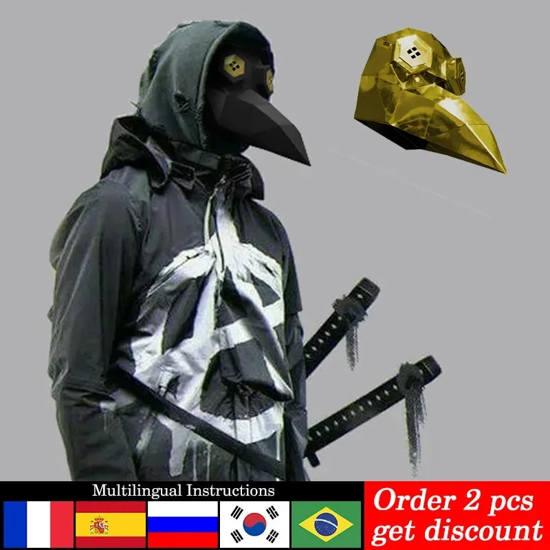 DIY 3D Paper Steampunk Plague Doctor Beak , craft Art Costume Party Cosplay,Handmade Adult Craft RTY188 – Papercraft Mask ...