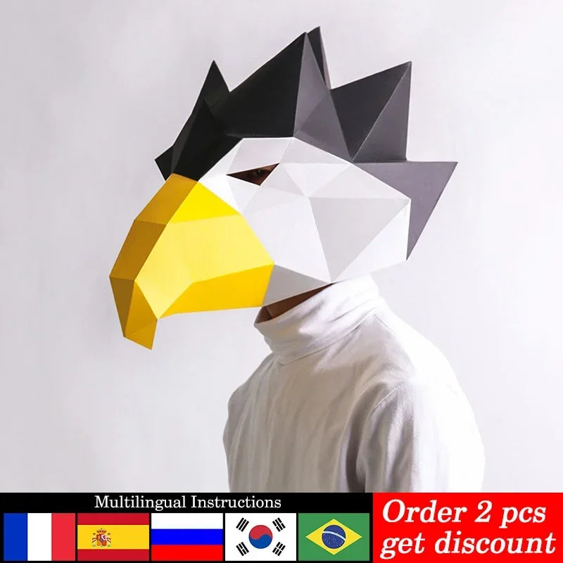 DIY 3D Paper Condor Eagle Animal Adult , craft Art Origami Costume Party Cosplay,Handmade Craft RTY081 – Papercraft Mask –...