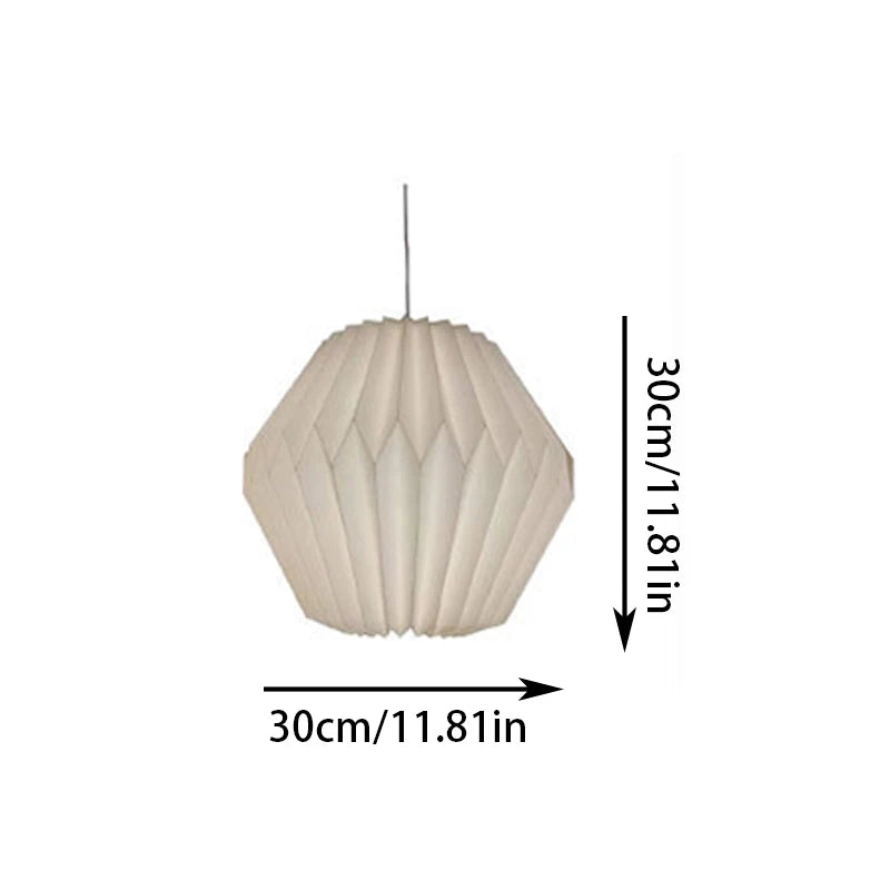 Nordic Style Foldable Lantern Lampshade White Paper Lamp Cover Origami Pendant Lampshade For Living Room Restaurant Bar Cafe