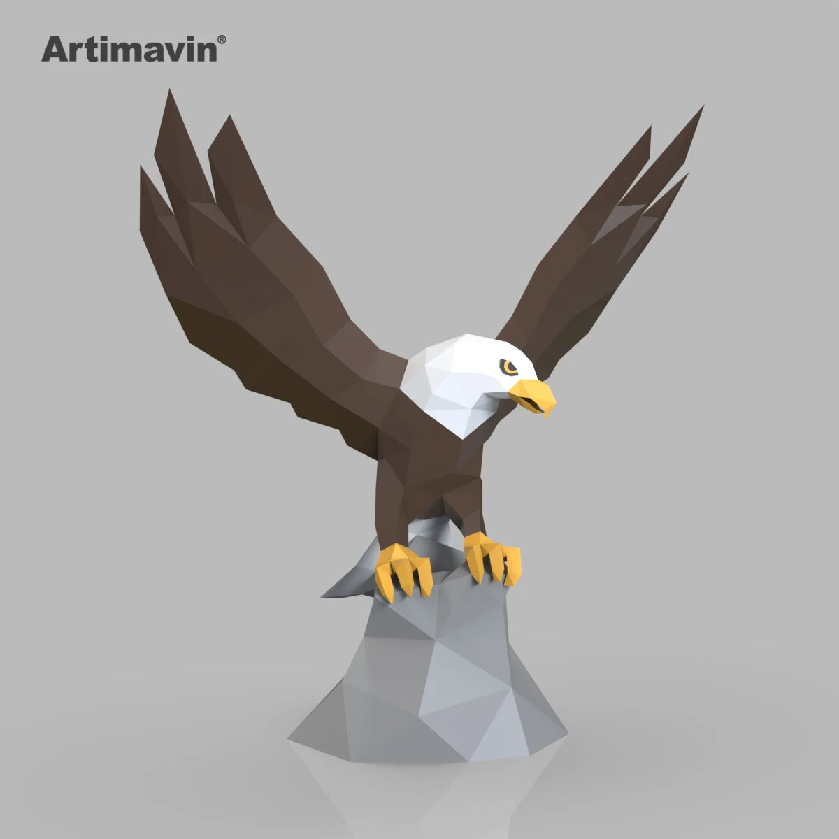 DIY 3D Paper White-ed Sea Eagle Creative Three-dimensional Handmade Origami ative Art – Geometric Papercraft Kit – DIY pap...