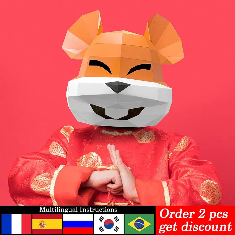 DIY 3D Paper Cute Mouse Animal ,Small Size, craft Art Costume Party Cosplay,Handmade Craft RTY157 – Papercraft Mask – DIY ...