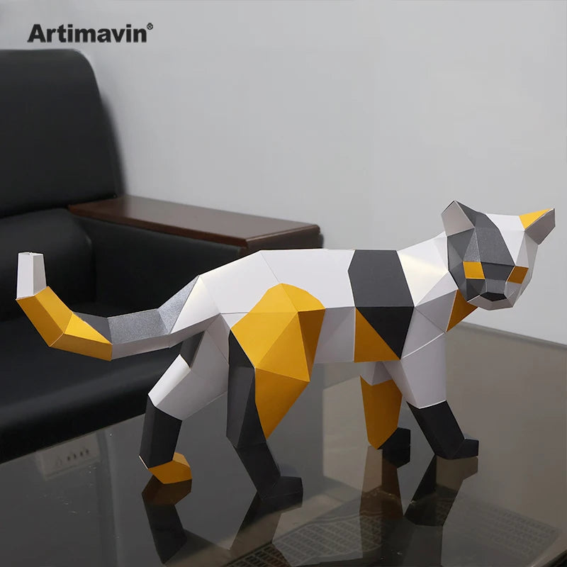 DIY 3D Paper Papercraft Kit – UrbanFolds Papercraft Kit – DIY papercraft kit, angle view