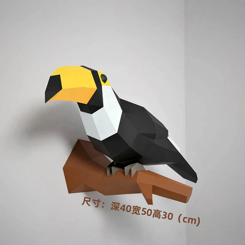 DIY 3D Paper Toucan Bird craft ation Deco – craft – UrbanFolds craft – UrbanFolds Papercraft Kit – DIY papercraft kit, fro...