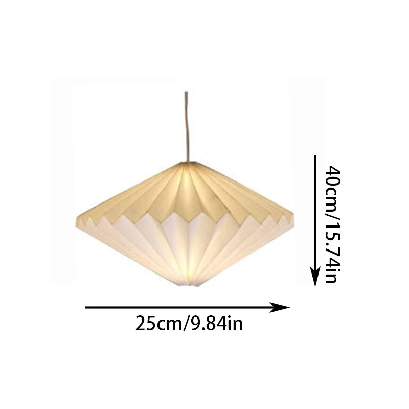 Nordic Style Foldable Lantern Lampshade White Paper Lamp Cover Origami Pendant Lampshade For Living Room Restaurant Bar Cafe