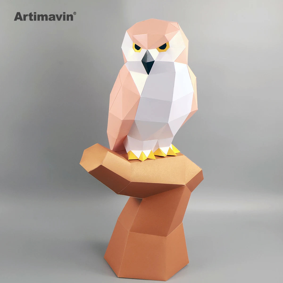 DIY 3D Paper Owl On A Branch, Handmade , Three-dimensional Origami Creative ative Ornament – UrbanFolds Papercraft Kit – D...