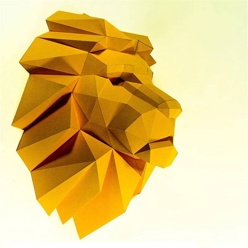 DIY 3D Paper Lion , Hanging – craft – UrbanFolds craft – UrbanFolds Papercraft Kit – DIY papercraft kit, front view