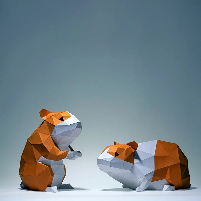 DIY 3D Paper Hamster Animal Room Ornament Desk ation craft Hand Made Puzzles Educational Toys – UrbanFolds Papercraft Kit ...