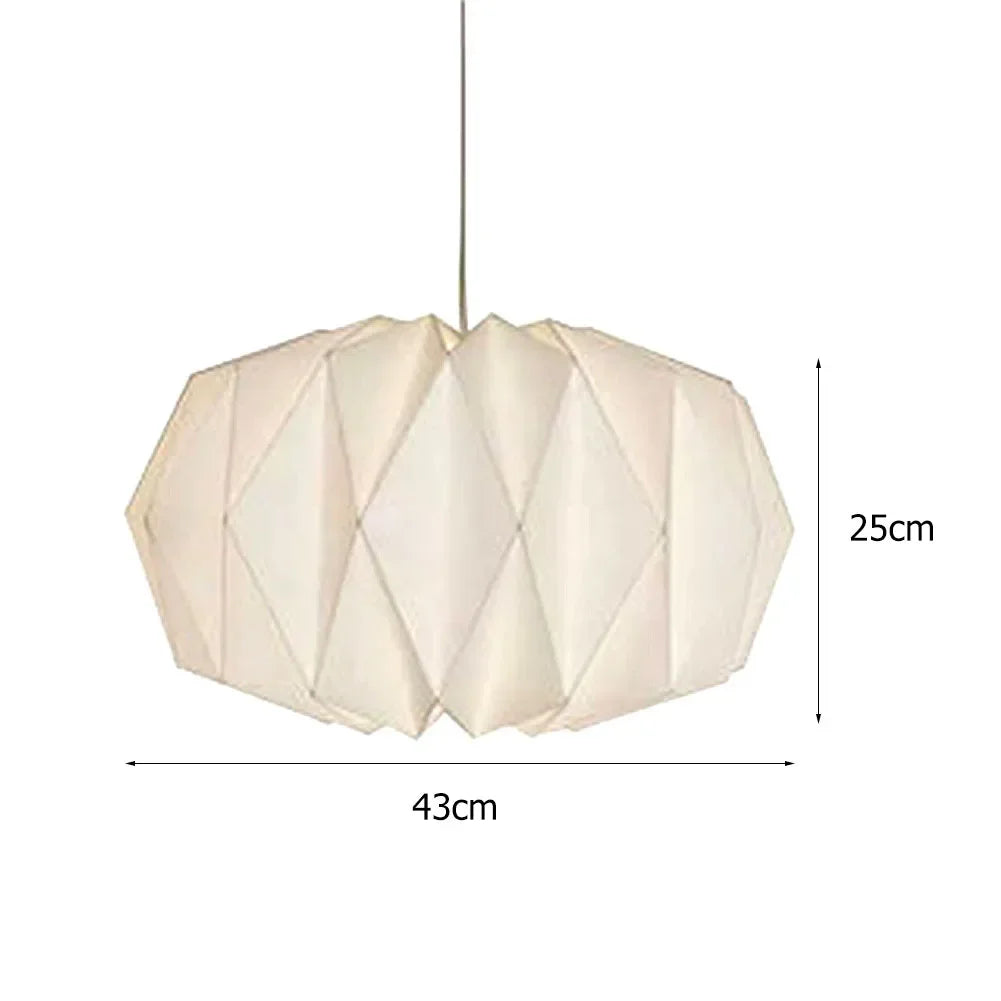 Nordic Creative Paper Origami Lantern Shade Foldable Pendant Light Art Decor for Living Room Dining Room Exhibition Hall