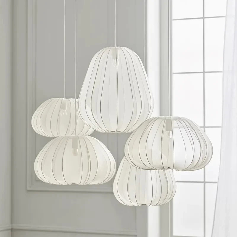 Modern Paper Rustic Balloon wabi sabi silk Creative Fabric Living Room Bedroom Staircase Aisle Restaurant lighting – DIY F...