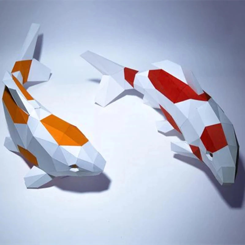 DIY 3D Paper Fish Handmade Animal Origami Low Poly Kids Adult craft Room Ornaments Porch Ornament Creative Toys – UrbanFol...