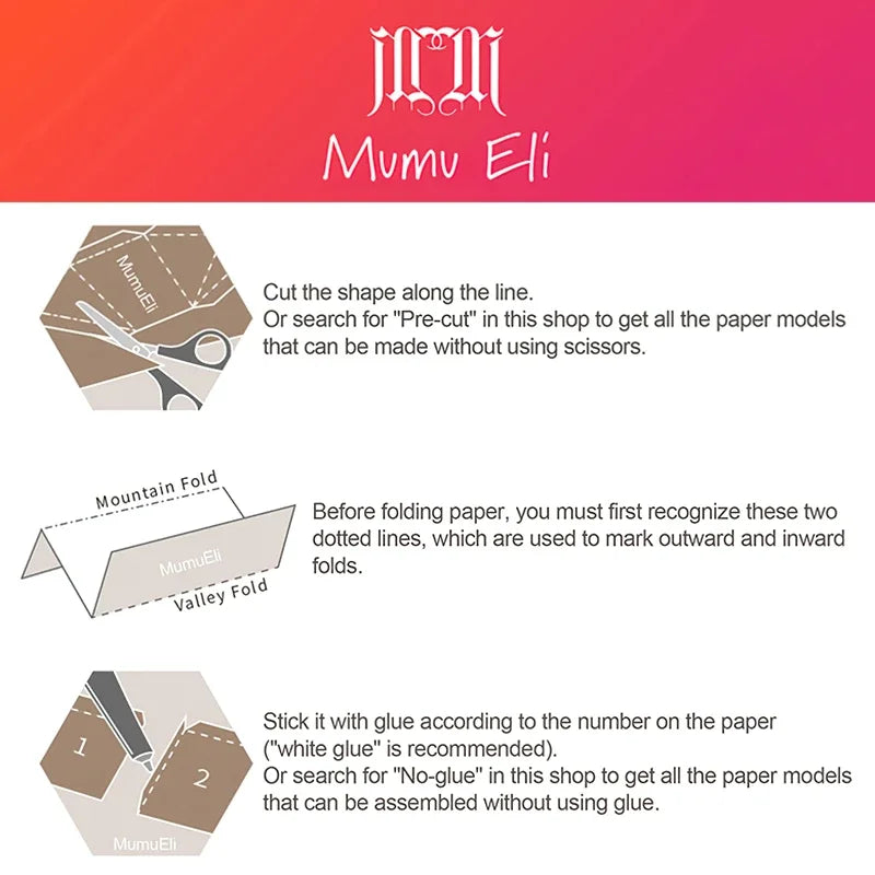 DIY 3D Paper Papercraft Kit – UrbanFolds Papercraft Kit – DIY papercraft kit, front view