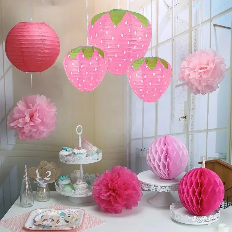 Modern Paper Modern Modern Strawberry-shaped s Spring Strawberry Theme Wedding Birthday Party ation Holiday Supplies – Fol...