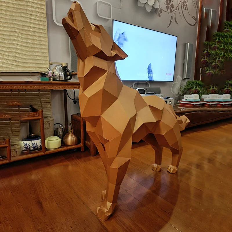 DIY 3D Paper 1.2M Wolf Origami Low Poly Gift craft Animal ation Stage Tools Assembly – UrbanFolds Papercraft Kit – DIY pap...