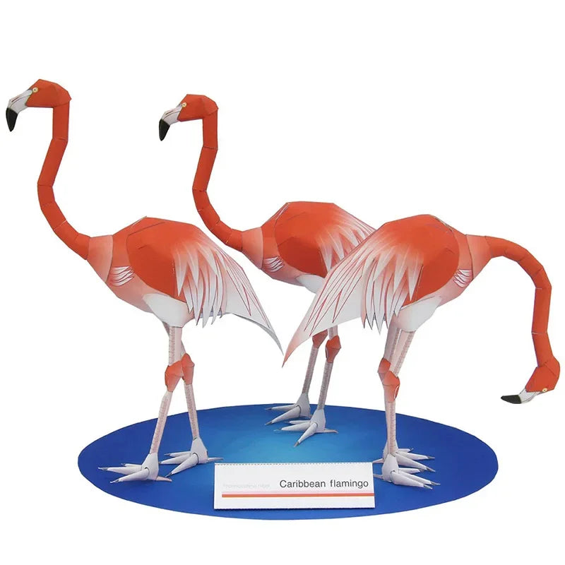 DIY 3D Paper Caribbean Flamingo Folding Three Bird Origami Art Mini Cute craft Animal Kids Adult Craft Toys QD-110 – Urban...
