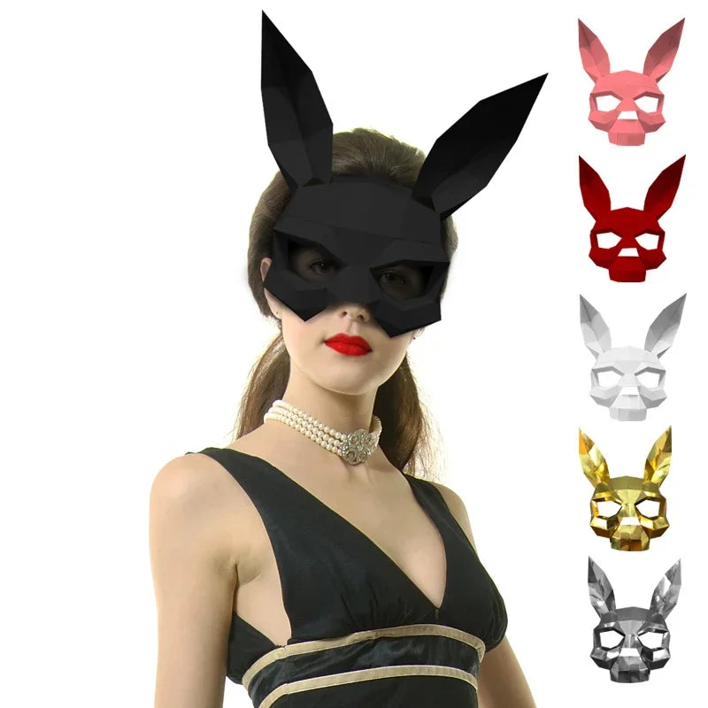 DIY 3D Paper Rabbit Skeleton Bunny Half Face Monster , craft Costume Party Cosplay,Handmade Adult Craft Toy RTY185 – Paper...