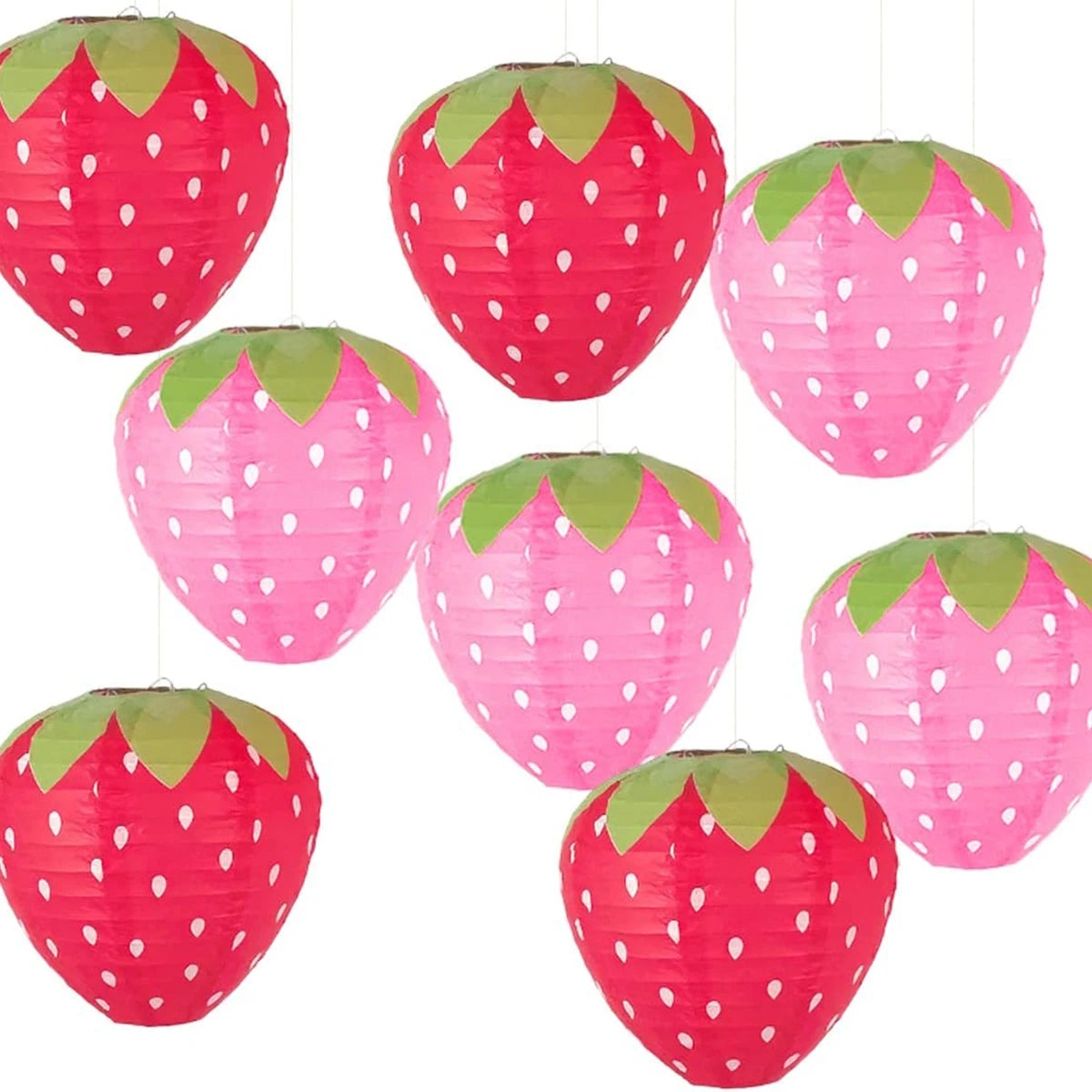 Modern Paper 3PCSX20CM Strawberry s Ornament Very Refreshing and Cute for Fruit Theme Birthday Party Baby Shower Wedding G...