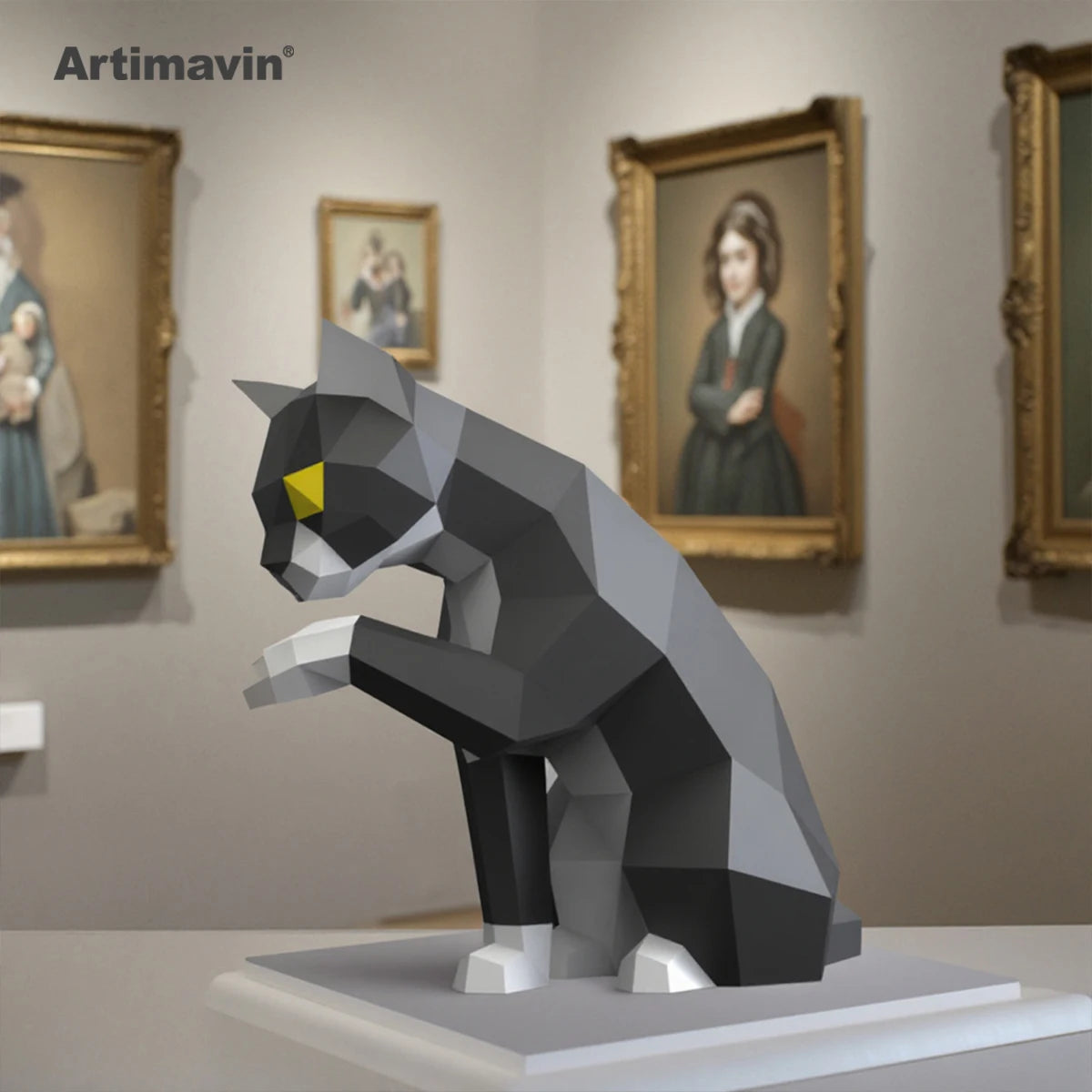 DIY 3D Paper Black Cat Creative Handmade Origami Carving Art s Play Three-dimensional ative Art – UrbanFolds Papercraft Ki...