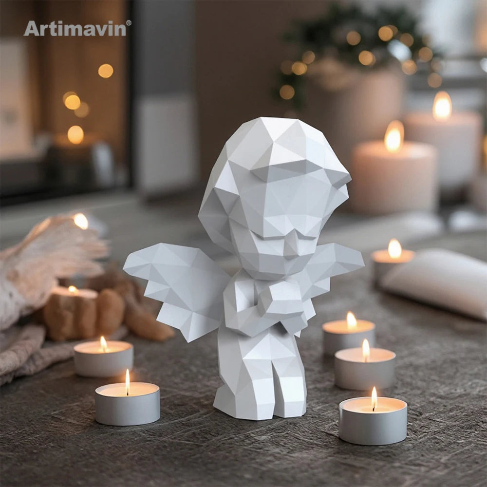 DIY 3D Paper Angel Prayer Three-Dimensional Art Origami Ornaments Tide Play Puzzle Indoor Window Office And Other Environm...
