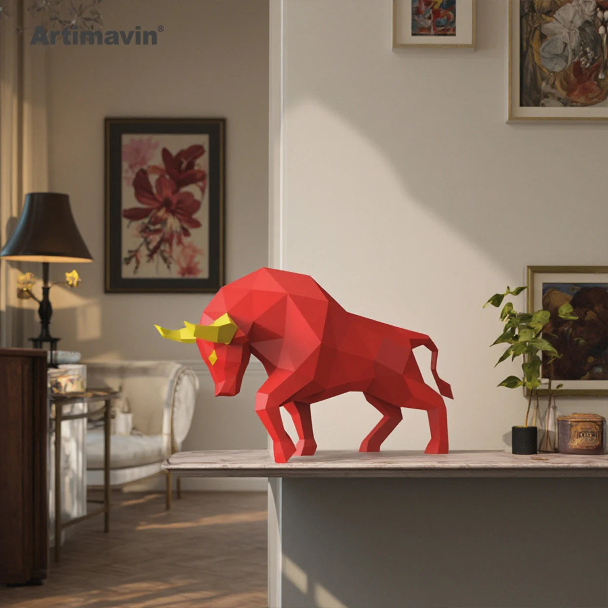 DIY 3D Paper Bull Creative Handmade Origami Carving Art s Play Three-dimensional ative Art Trendy – UrbanFolds Papercraft ...